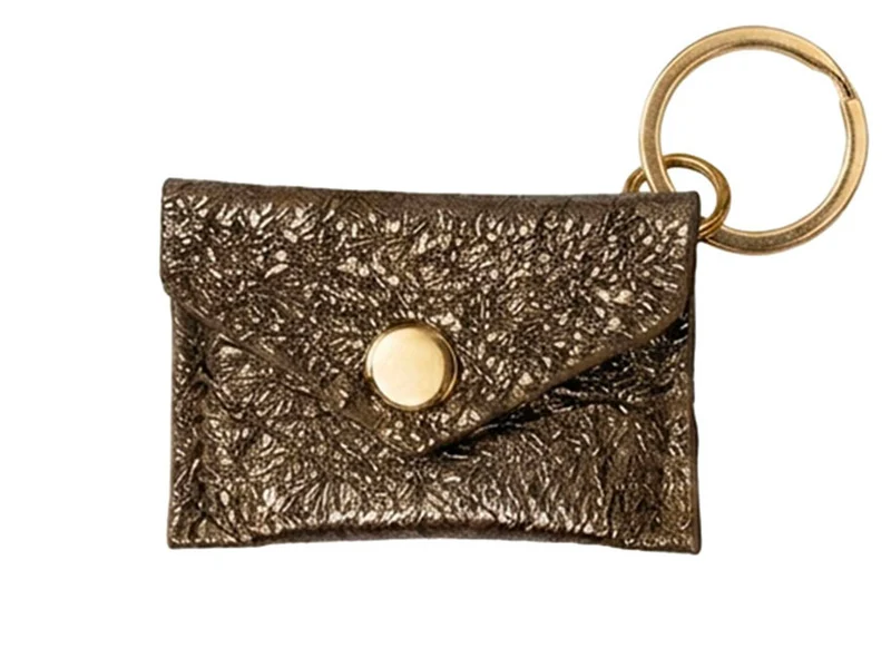 Porte-clés Mini Enveloppe en cuir - Bronze