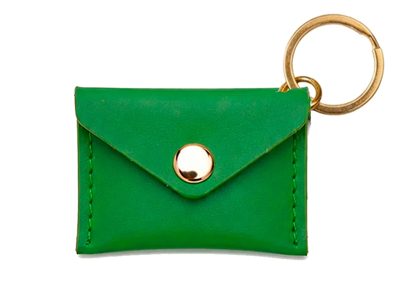 Porte-clés Mini Enveloppe en cuir - Vert anglais