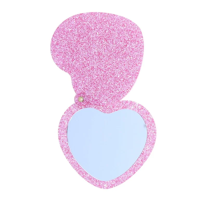 Miroir Cœur Rose Paillettes - Mercredi
