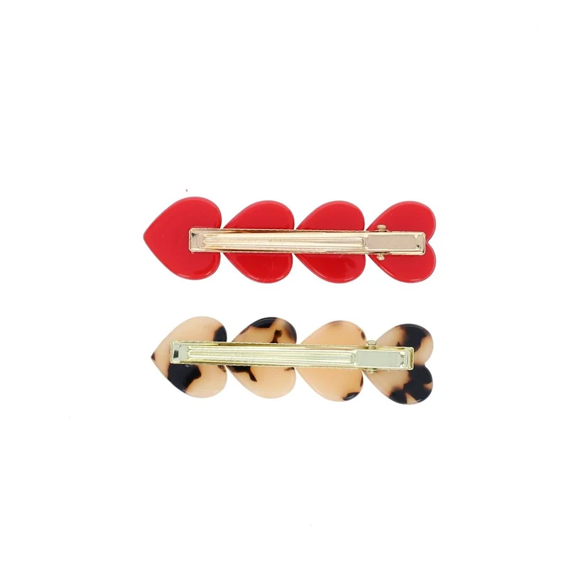Lot de 2 Barrettes Cœurs Rouge et Léopard - Petit Toi