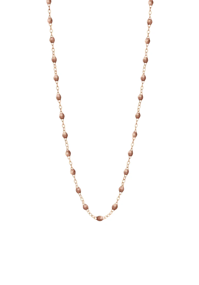 Collier Classique Gigi Or Rose Et Résines Cuivre 50cm