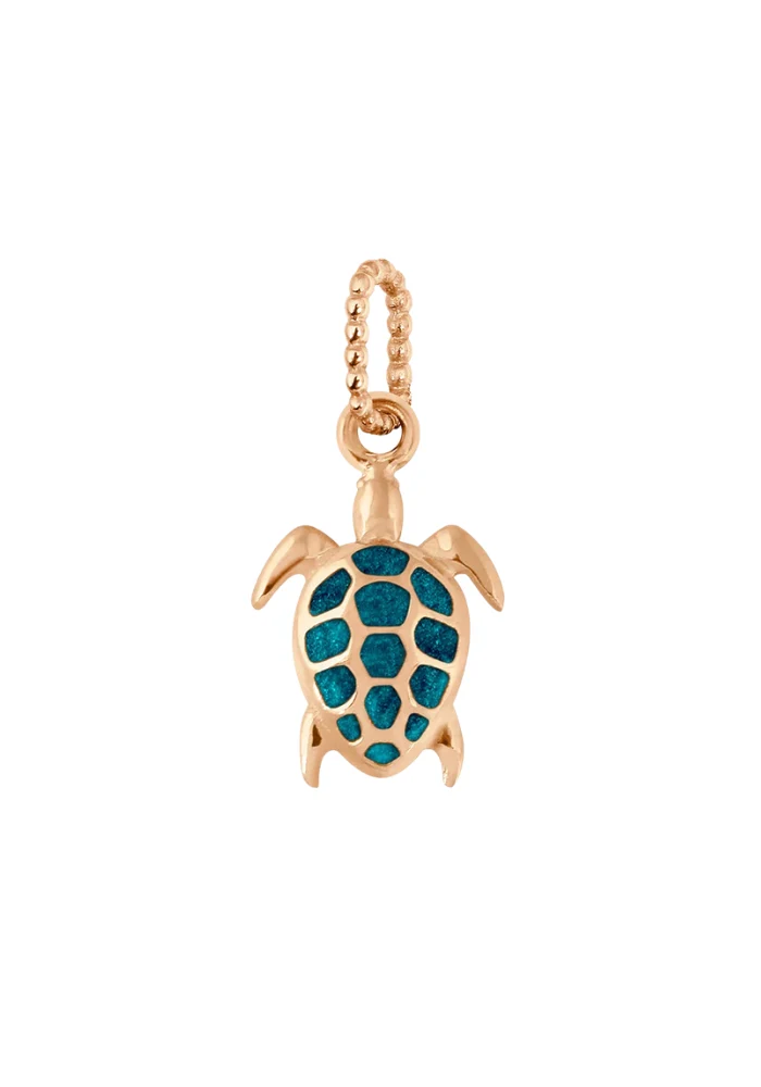 Pendentif Tortue Or Rose Et Résine Jungle