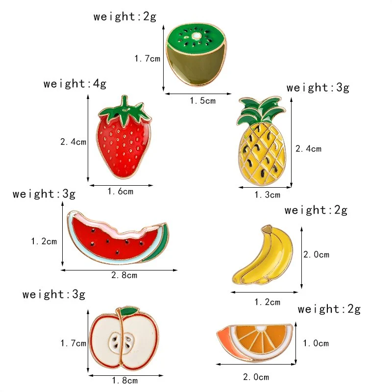 Pack 7 pins "Fruits" _ ♣