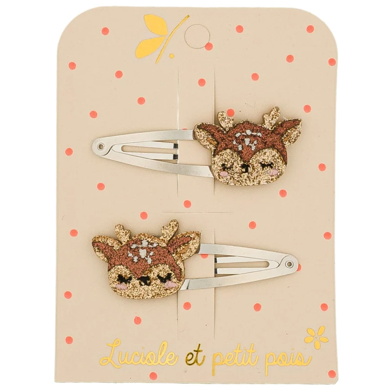Barrettes Clément le Faon - Luciole et Petit Pois