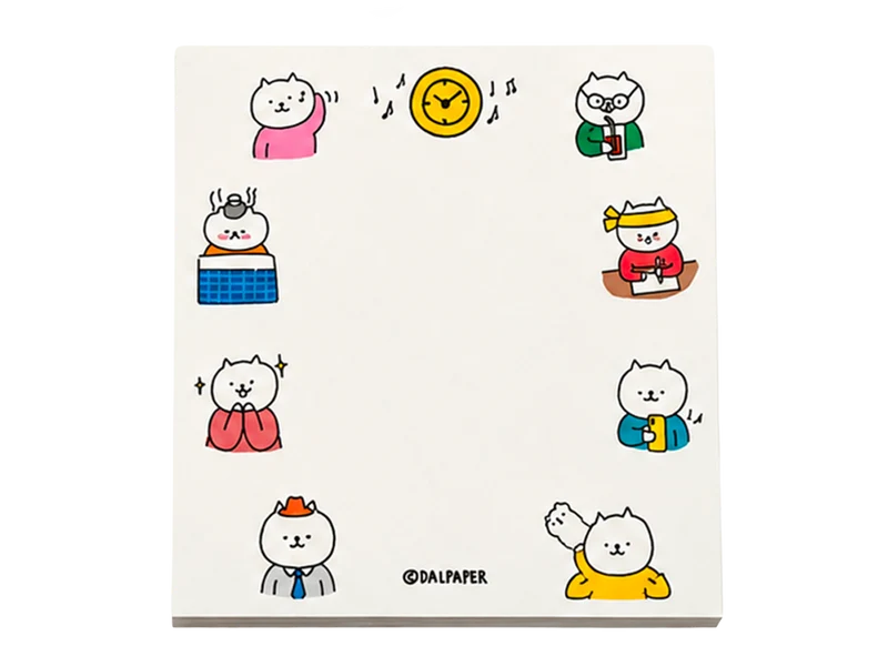 Bloc mémo Cat's Life Enjoy - Horloge