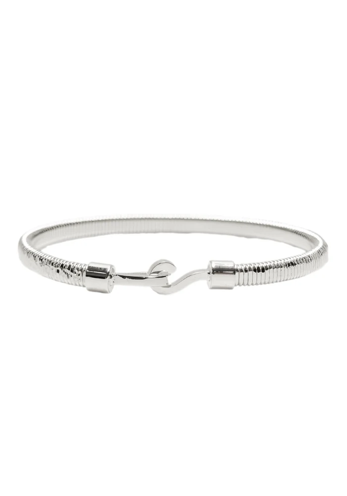 Bracelet Hook Argenté Martelé