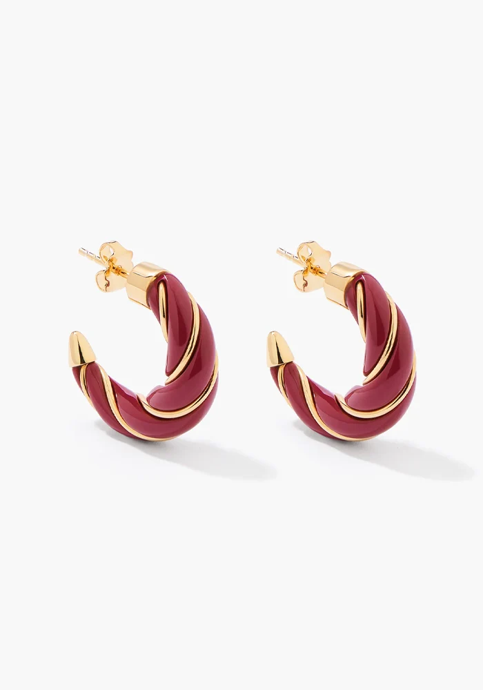 Créoles Diana Petit Modèle Bordeaux