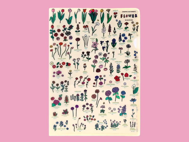 Pochette de rangement A4 Fleurs - Zero per Zero
