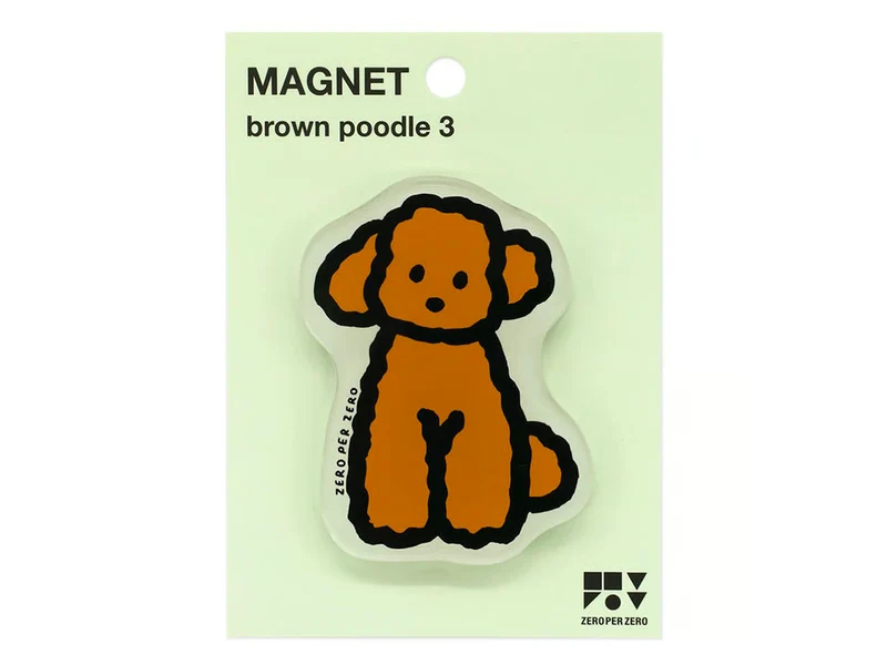 Magnet - Chien Brown poodle 3 - Zero per zero