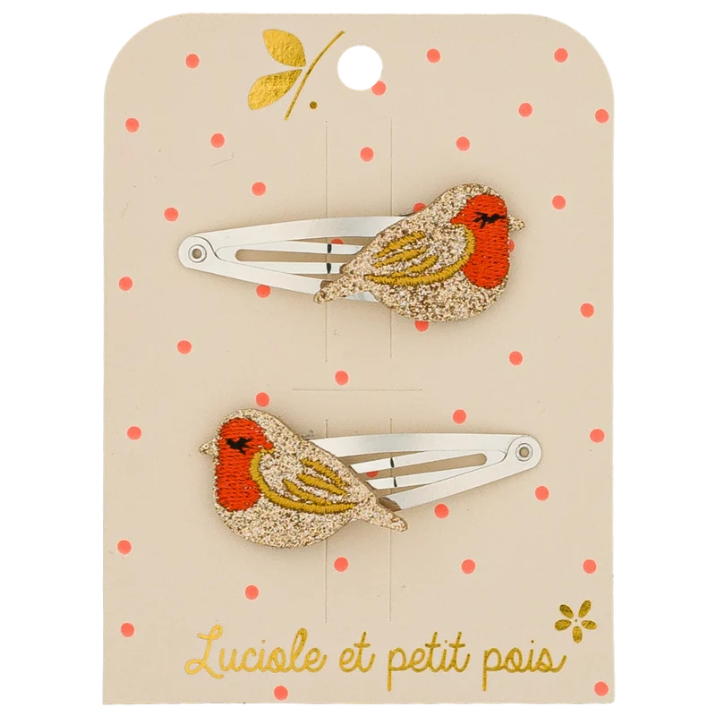 Duo Barrettes Rouge-Gorge - Luciole et Petit Pois