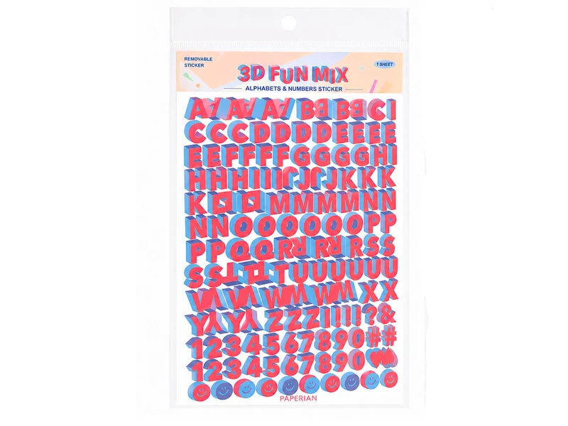 Stickers 3D lettres et chiffres - Cerise
