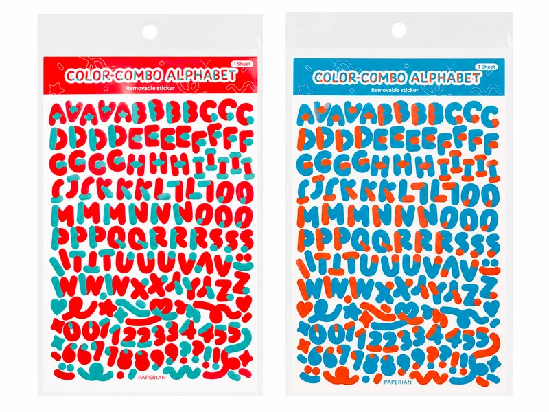 Stickers 3D lettres et chiffres - Rouge