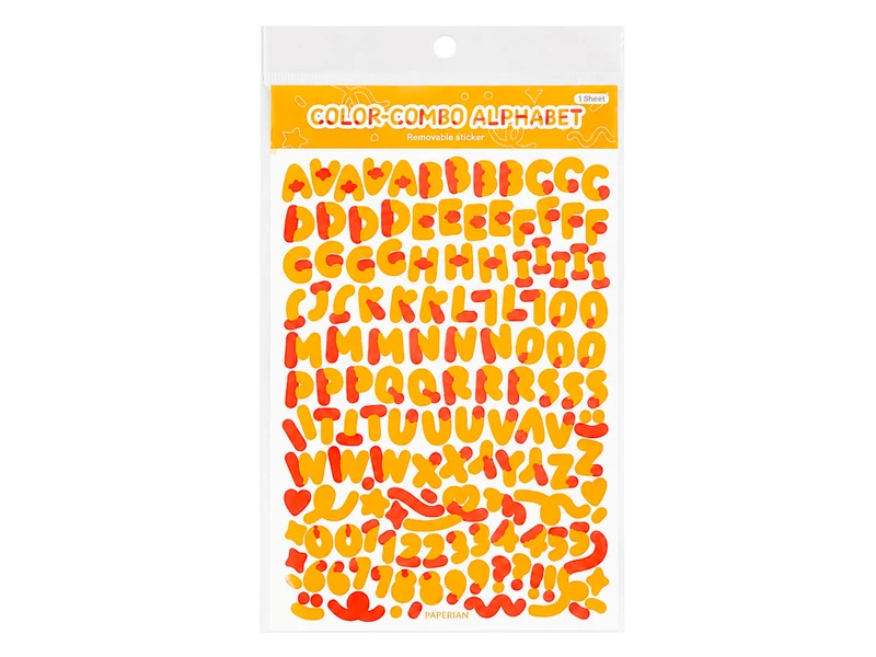 Stickers 3D lettres et chiffres - Orange