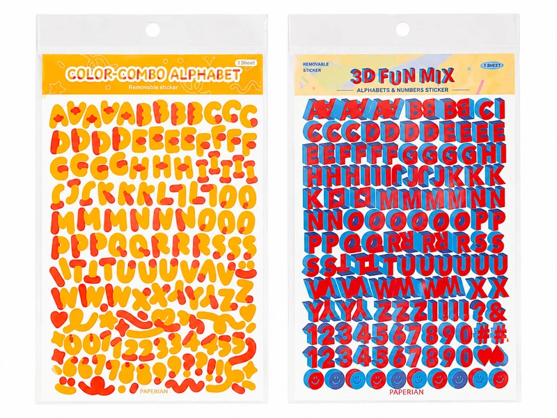 Stickers 3D lettres et chiffres - Orange