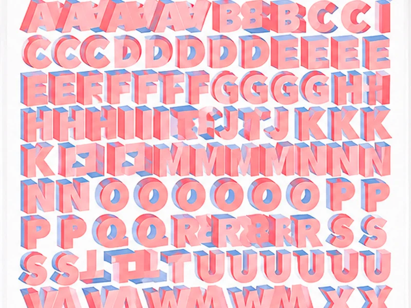 Stickers 3D lettres et chiffres - Rose pastel
