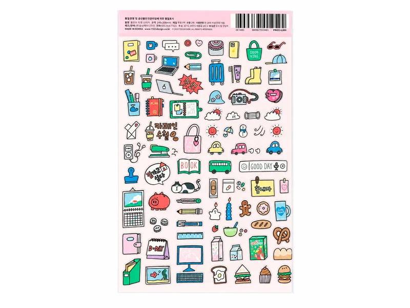 2 Planches de stickers transparents pastels