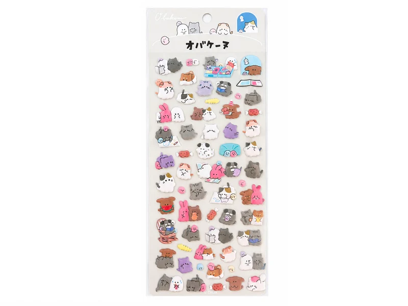 Stickers en relief - Chat et lapin
