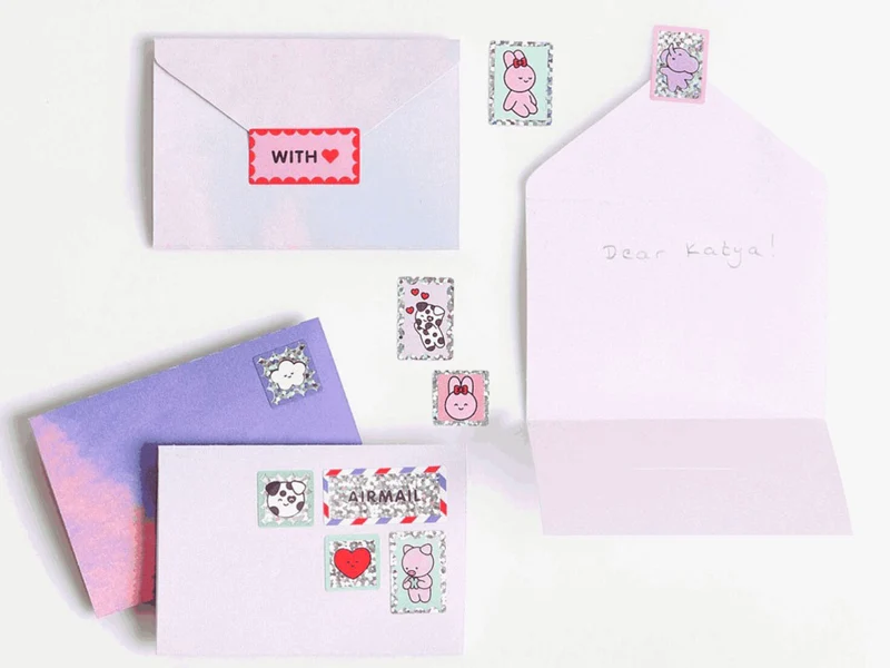 Autocollants holographiques Mini Chingu Timbres - Rico Design