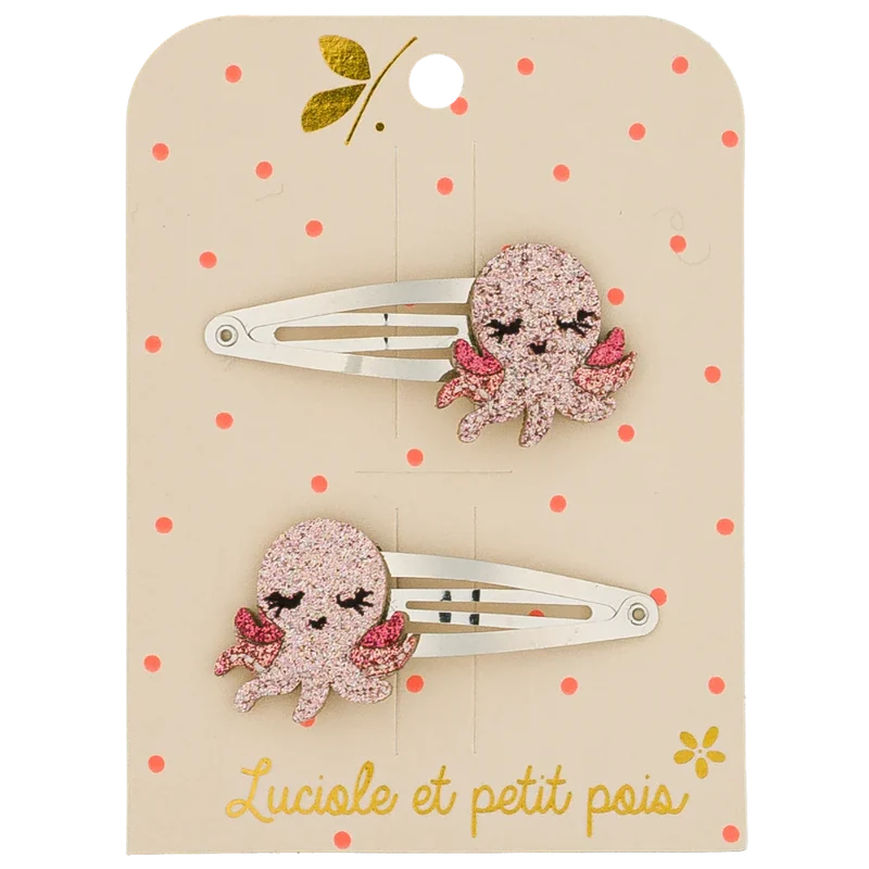 Barrettes Otty la pieuvre (paire) | Luciole et Petit Pois