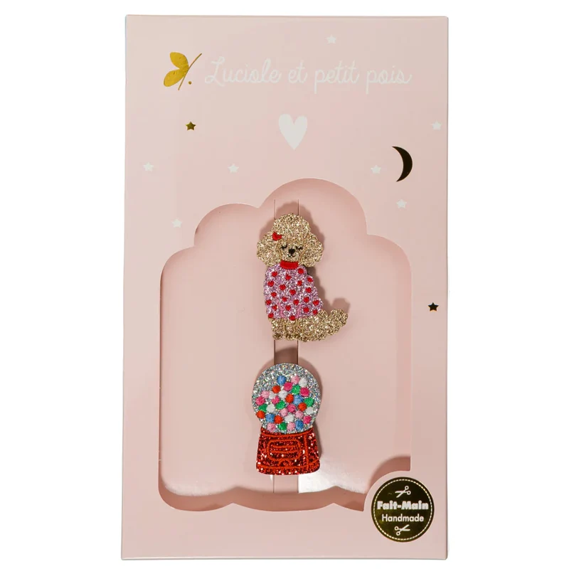 Coffret Darling - Broche Caniche & Bubble gum – Luciole et Petit Pois