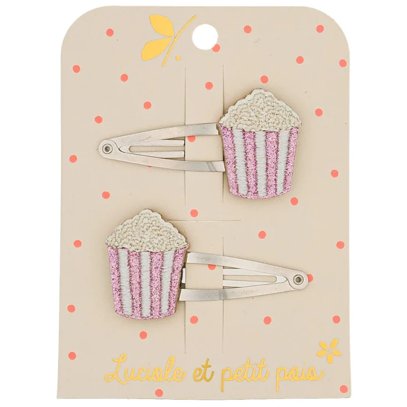 Barrettes popcorn (paire)| Luciole et Petit Pois