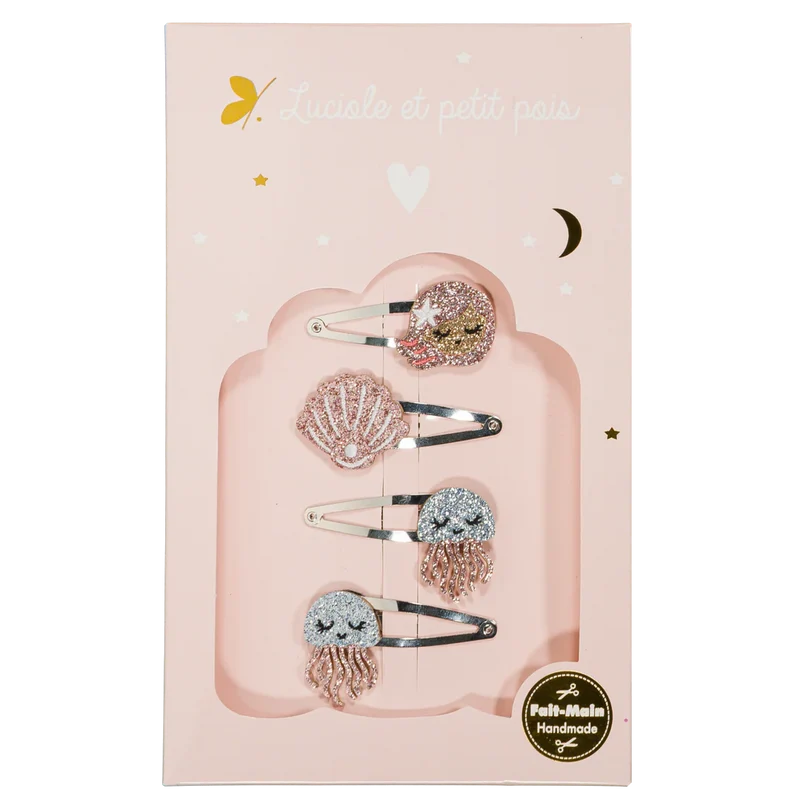 Coffret Ocean Love - Barrettes Pearly & Jelly - Luciole et petit pois