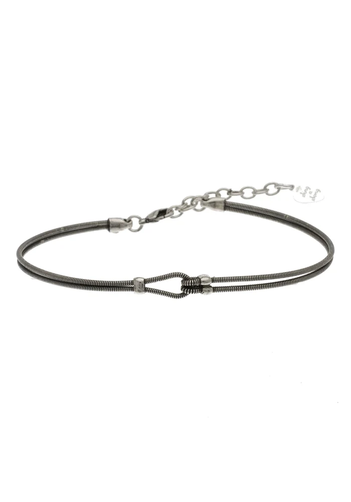 Bracelet 2 Cordes De Guitare Avec 1 Noeud