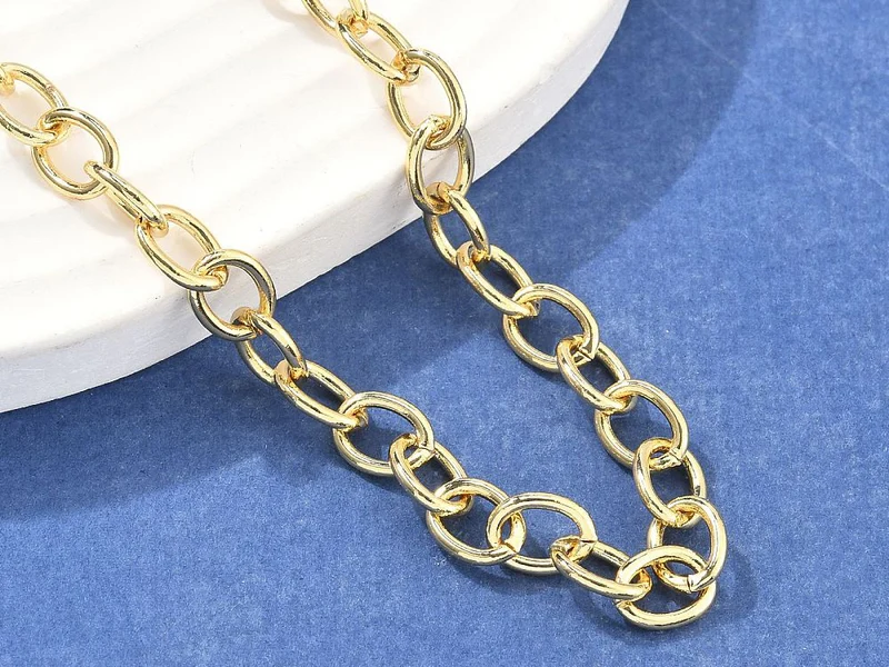 Collier chaîne câble médaille Good Luck 61,8 cm - laiton doré à l’or fin