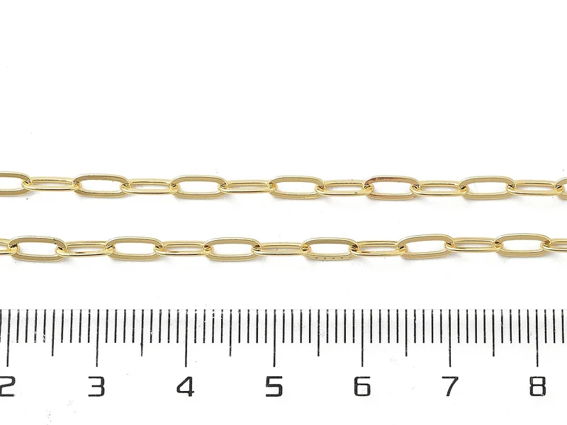 Collier chaîne trombone 44,5 cm - laiton doré à l’or fin