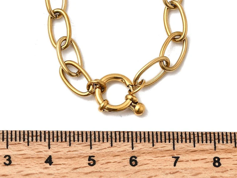 Collier chaîne câble 41,3 cm - acier inoxydable 304 doré à l’or fin
