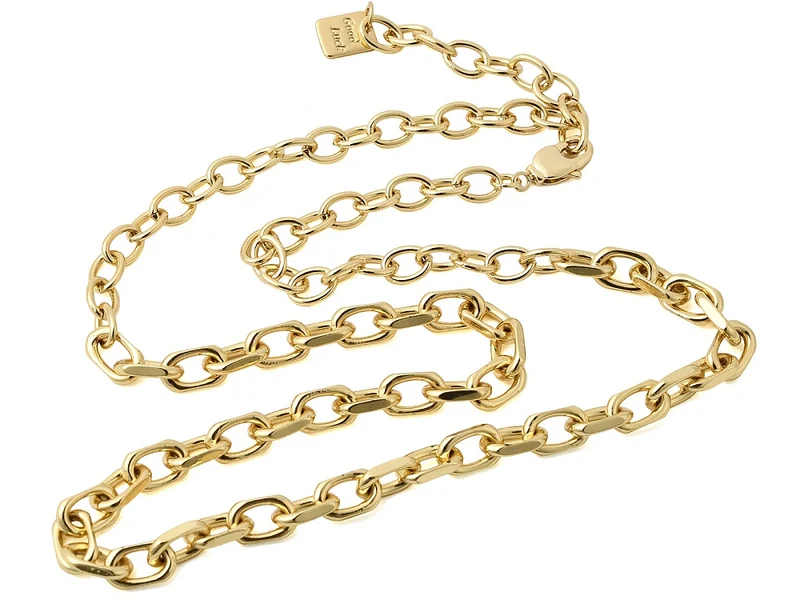 Collier chaîne câble 57,1 cm - laiton doré à l’or fin