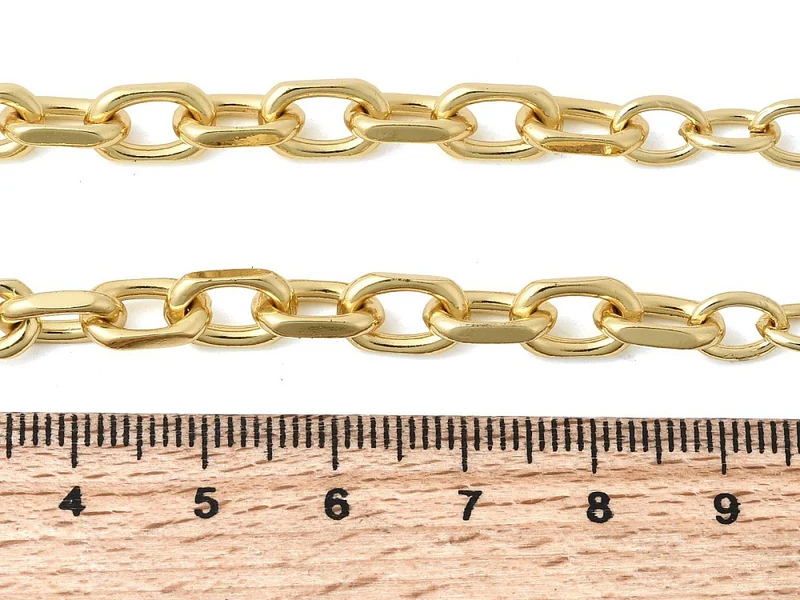 Collier chaîne câble 57,1 cm - laiton doré à l’or fin