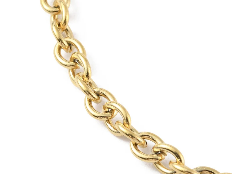 Bracelet chaîne câble 16,5 cm - acier inoxydable 304 doré à l’or fin