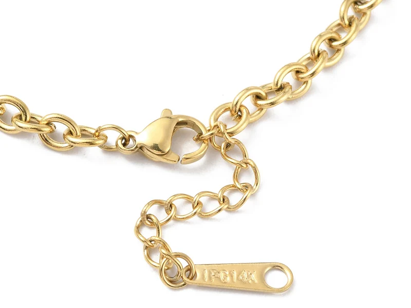 Bracelet chaîne câble 16,5 cm - acier inoxydable 304 doré à l’or fin