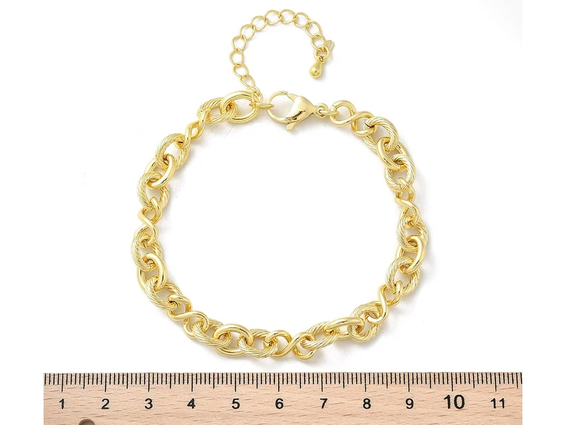 Bracelet chaîne maillons infini 20,6 cm - laiton doré à l’or fin
