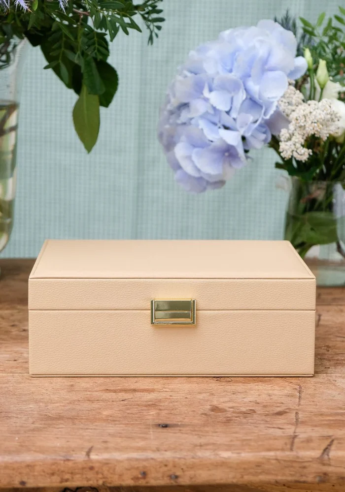 Boîte à Bijoux Louise Cuir Beige