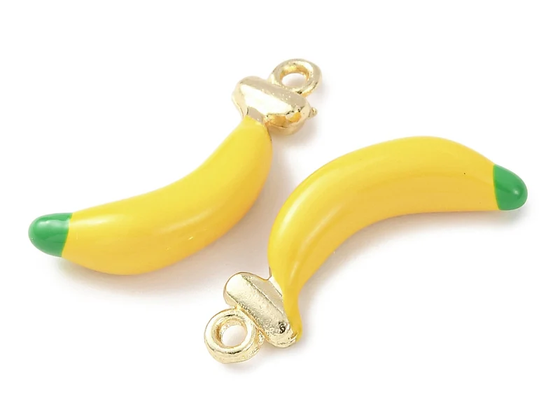 Breloque banane émaillée - doré