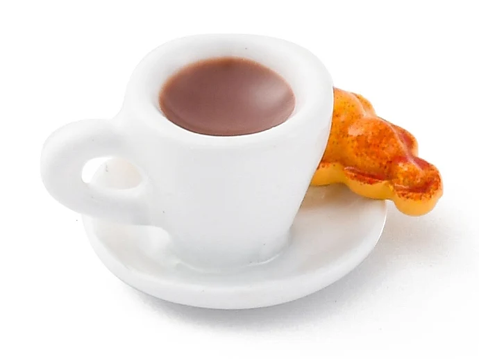 Breloque café gourmand émaillée - doré