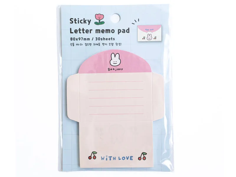 Lot de 30 mini enveloppe - lapin rose et cerises