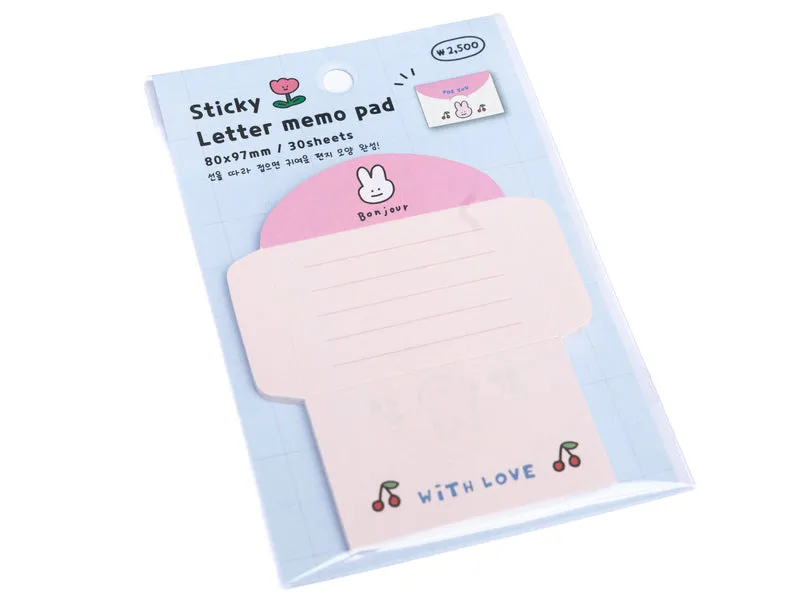 Lot de 30 mini enveloppe - lapin rose et cerises