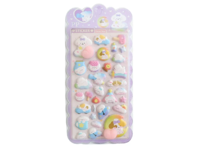 Stickers squishy Kawaii - Chien et étoile