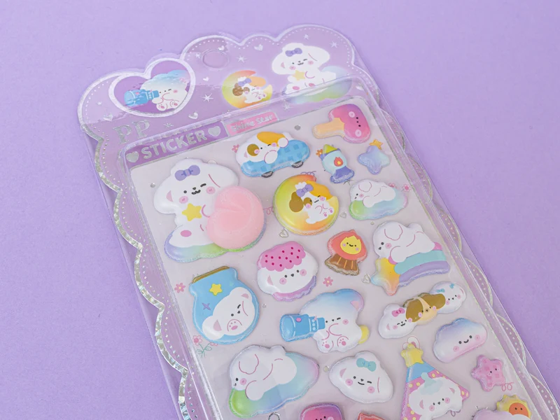 Stickers squishy Kawaii - Chien et étoile