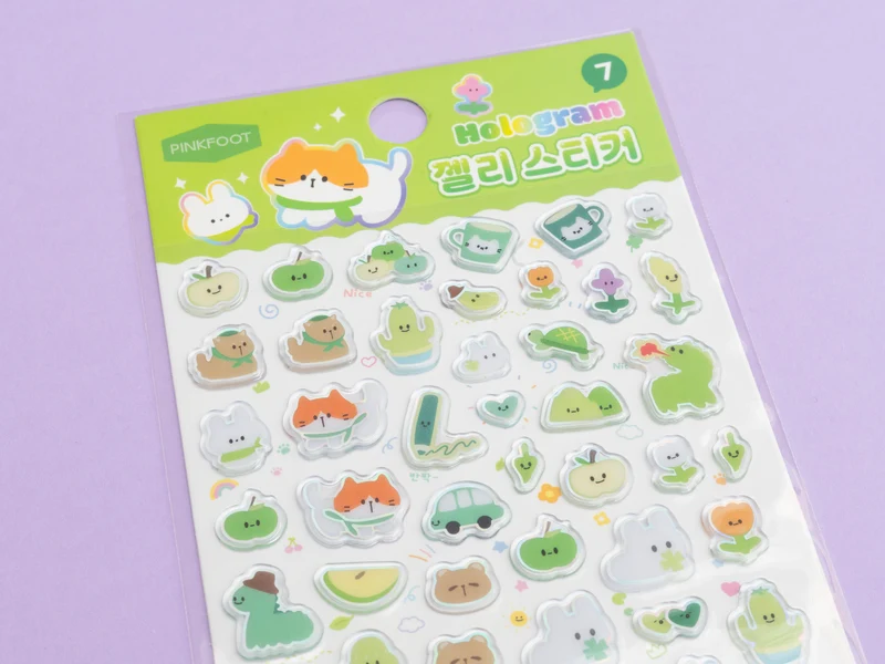 Mini stickers épais coréens - chat pomme