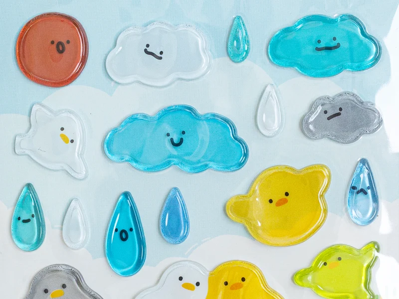 Stickers coréen vinyle épais - pluie