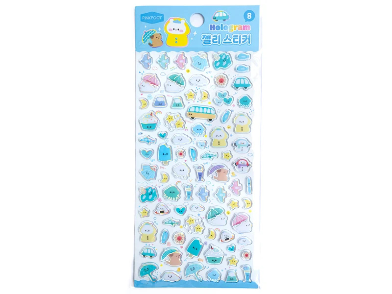 Mini stickers épais coréens - oiseau bleu