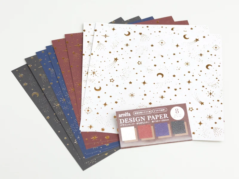 Papier design 8 feuilles, motif scintillant
