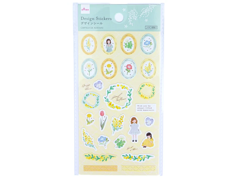 Stickers design motif mimosa