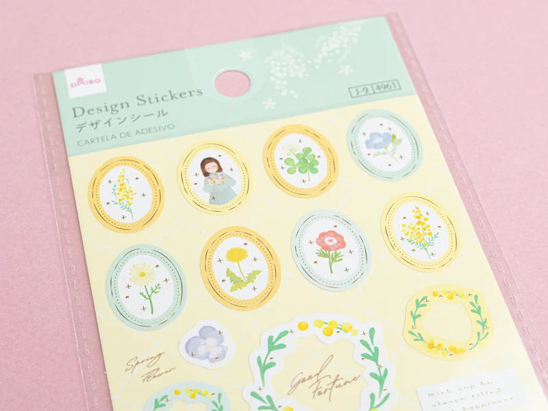 Stickers design motif mimosa