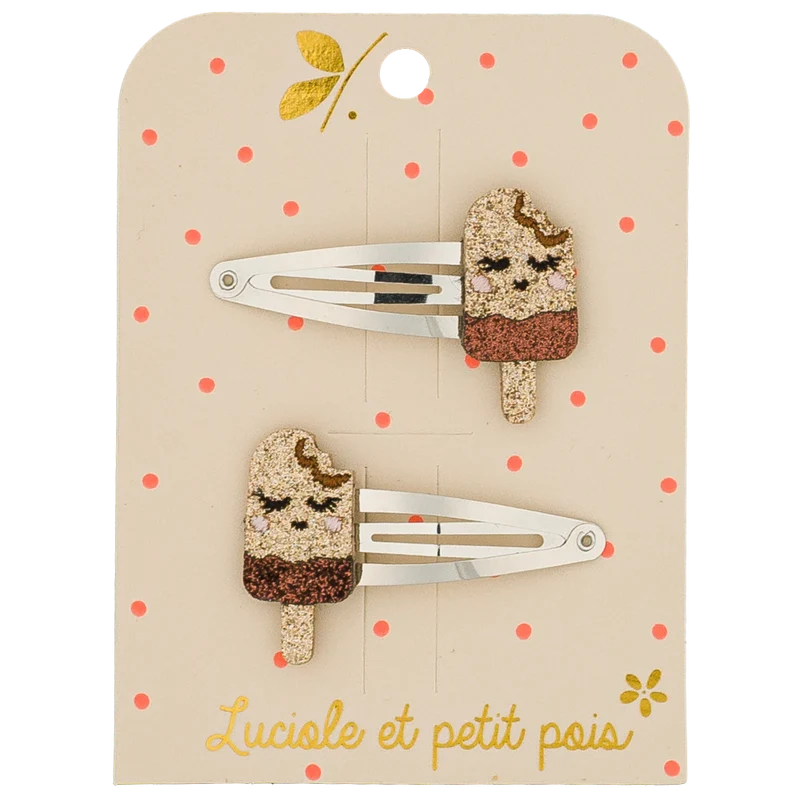 Duo Barrettes Ice Cream Choco - Luciole et Petit Pois