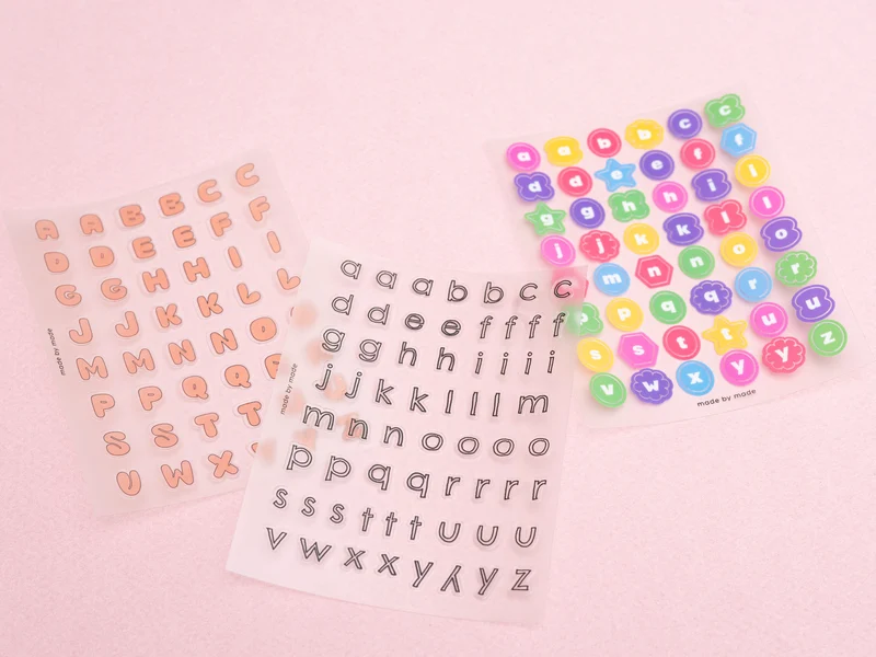 Stickers lettres - bubble rose